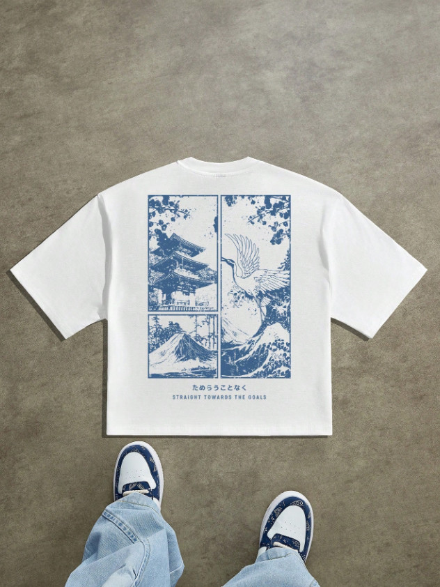 biały t-shirt nadruk
