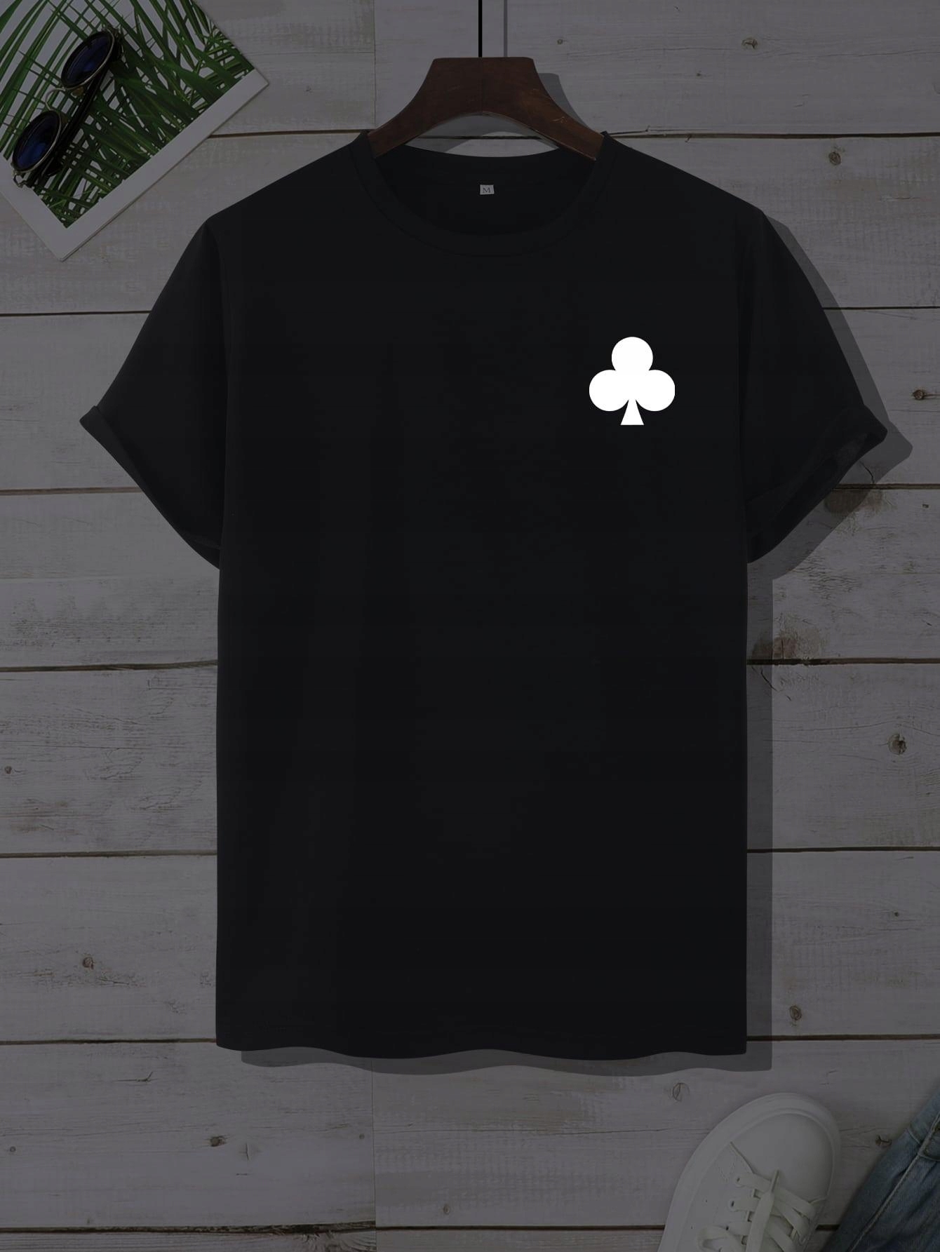 czarny t-shirt print