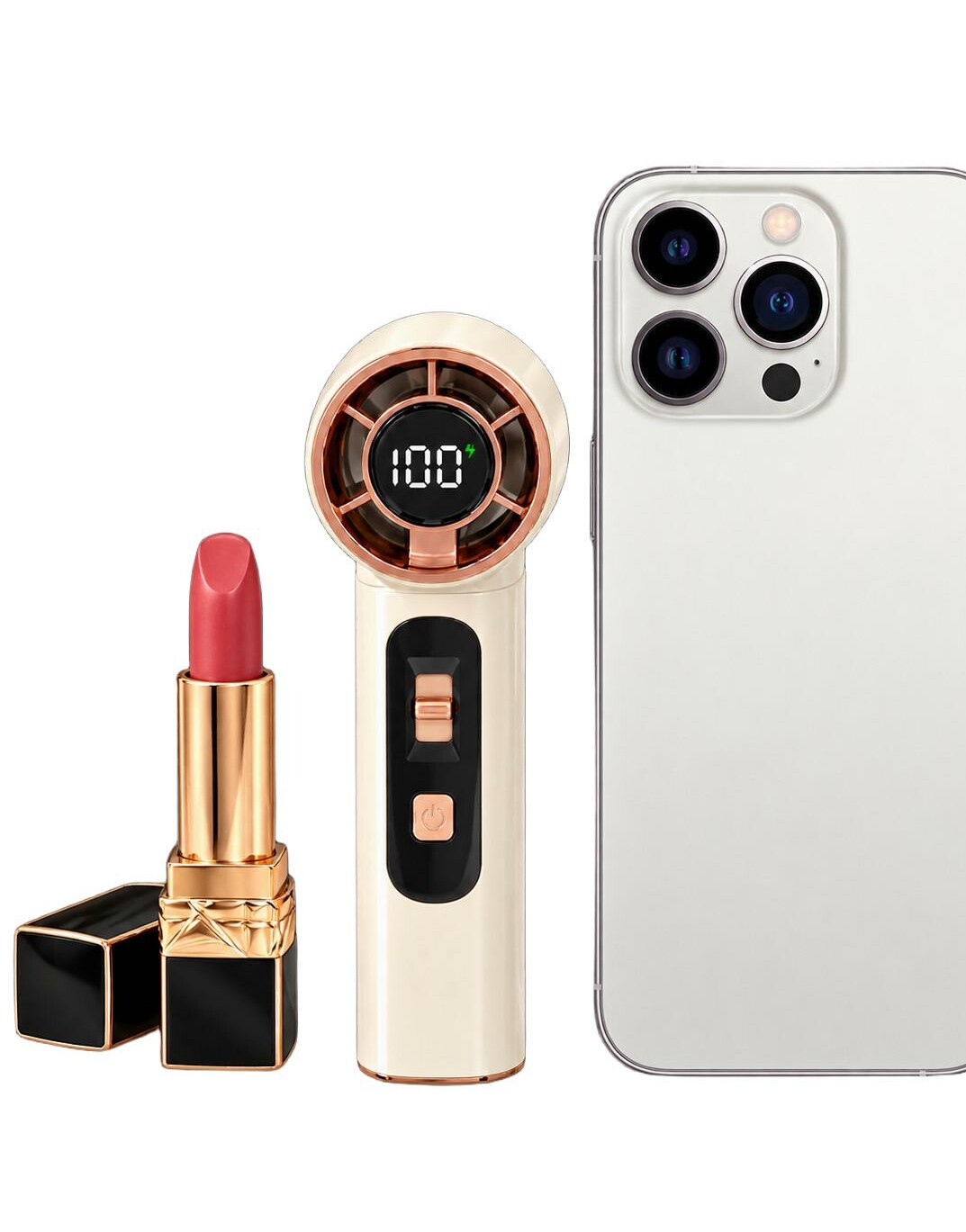 Beżowy mini wentylator USB