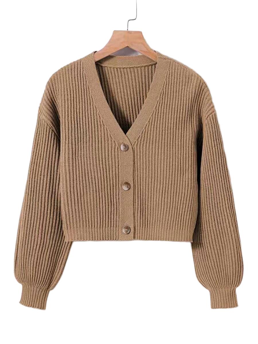 SWETER ROZPINANY Z DEKOLTEM W SEREK