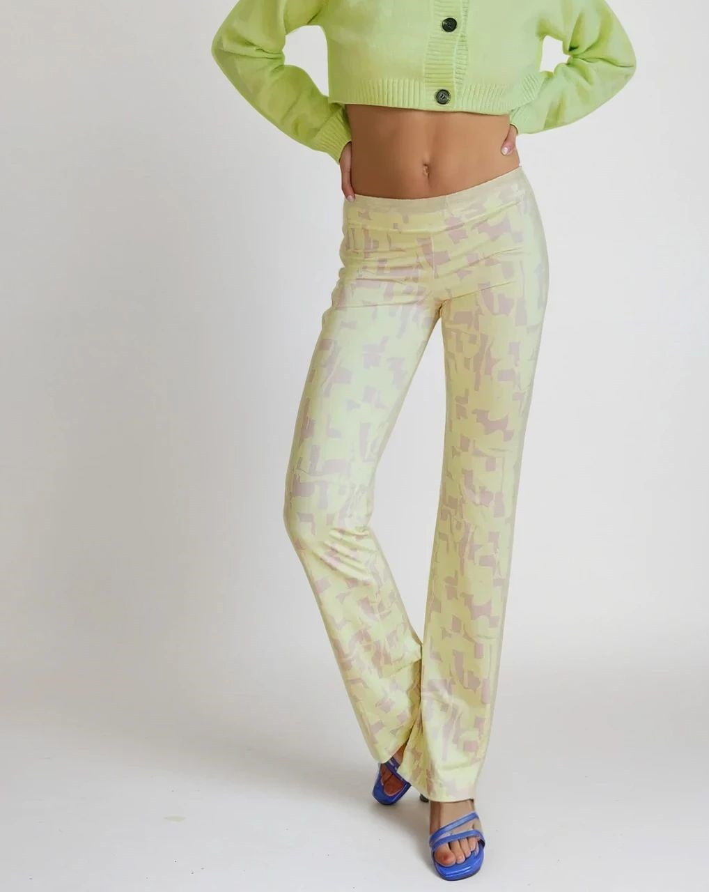 rozszerzane spodnie print casual