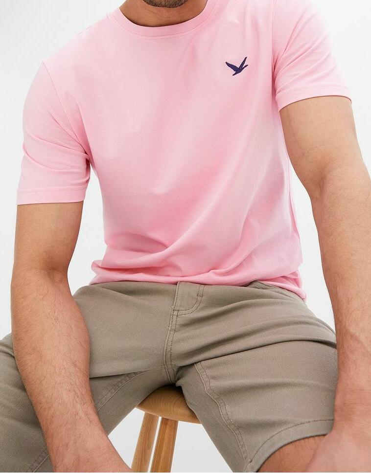 T-SHIRT MĘSKI BAWEŁNA DEKOLT OKRĄGŁY