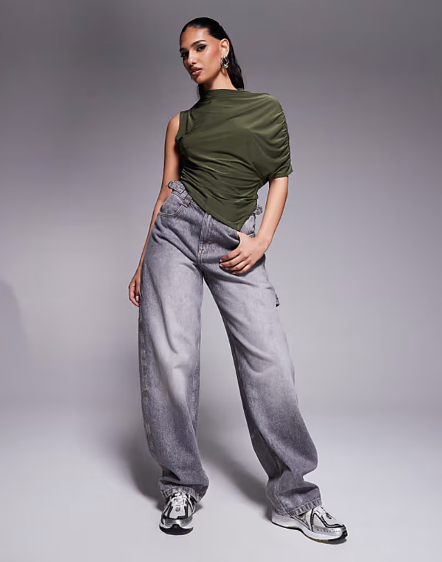 khaki top stójka 