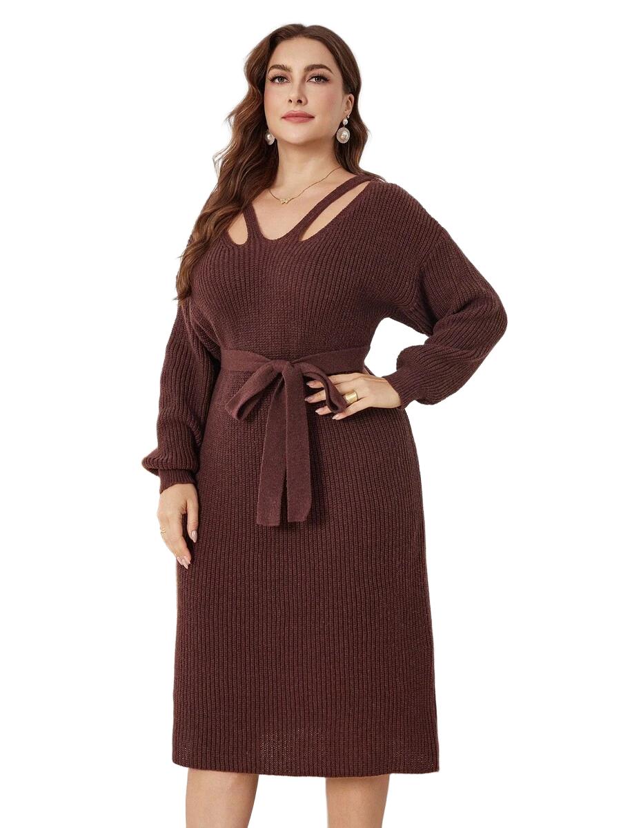 DZIANINOWA PLUS SIZE MIDI SUKIENKA