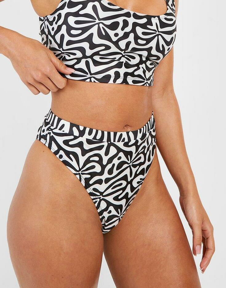 DÓŁ OD BIKINI PRINT KONTRAST WYSOKI STAN