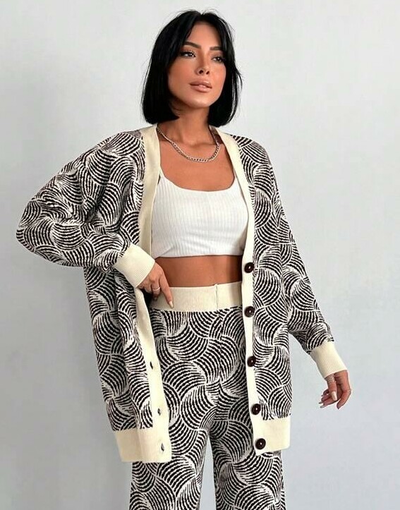 dzianinowy SWETER KARDIGAN 