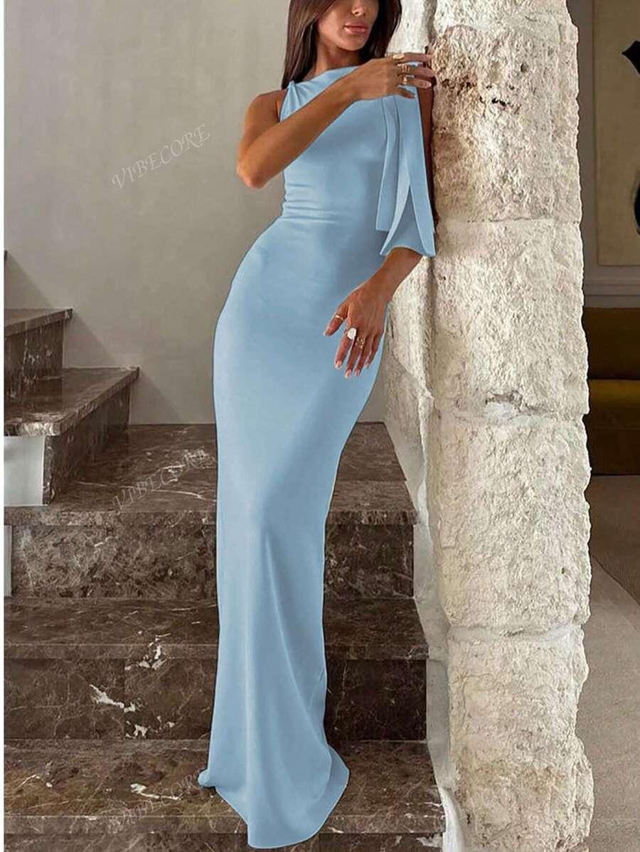 niebieska maxi sukienka