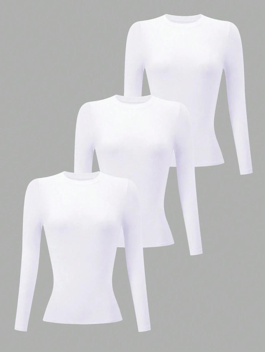 BIAŁA BUZKA DŁUGI RĘKAW 3-PACK 