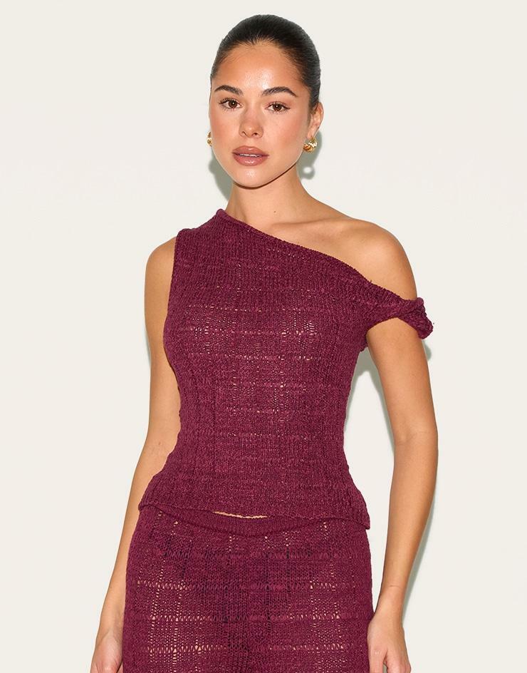 dzianinowy top asymetria