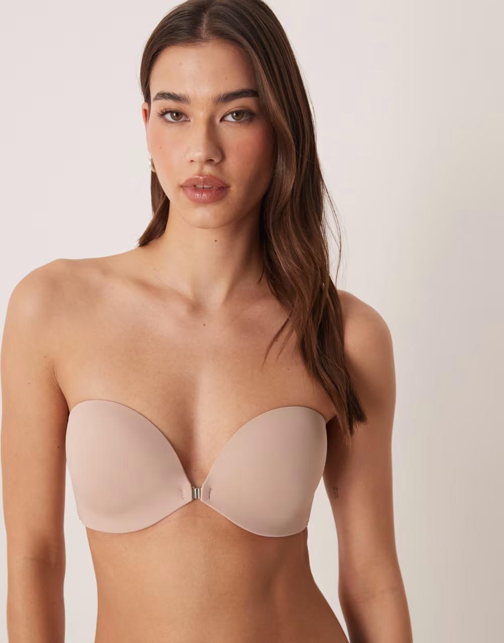 beżowy biustonosz bandeau