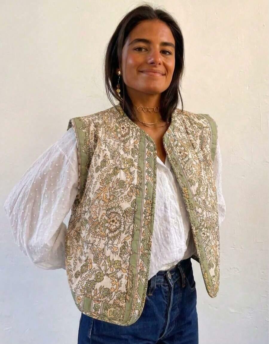 KAMIZELKA CASUAL KWIATY 