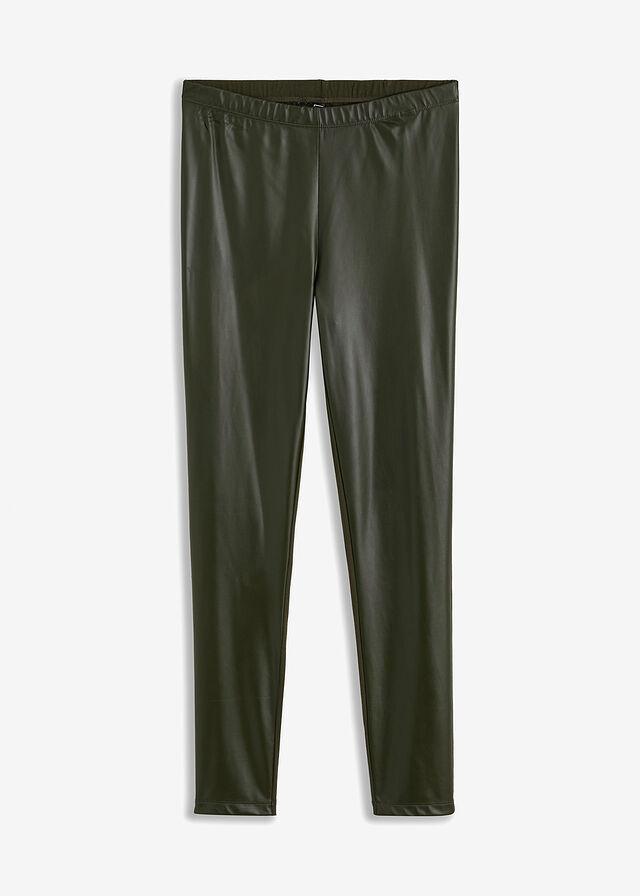 LEGGINSY ZE WSTAWKĄ SKÓRZANĄ