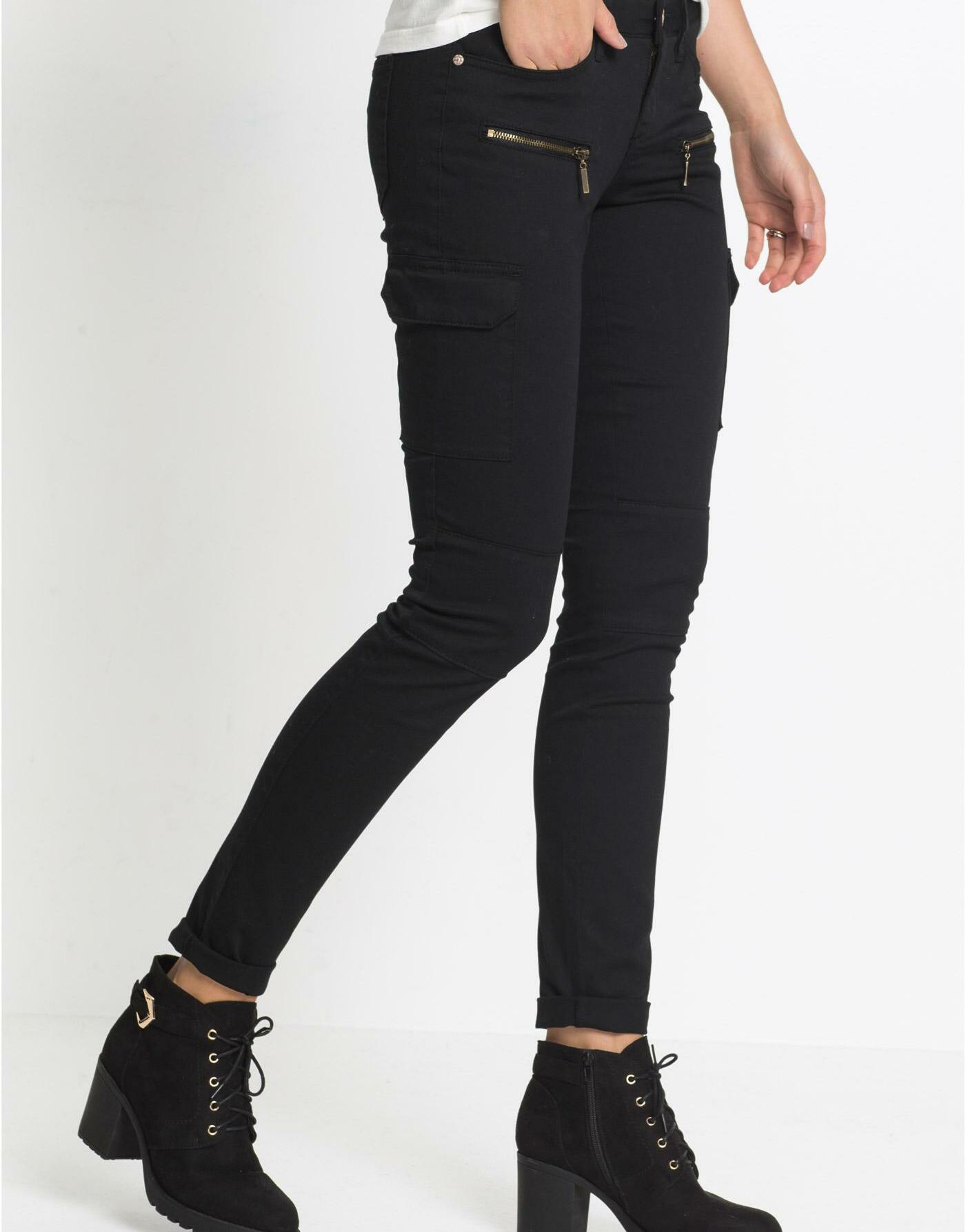 CZARNE SPODNIE JEANS RURKI ZAMEK