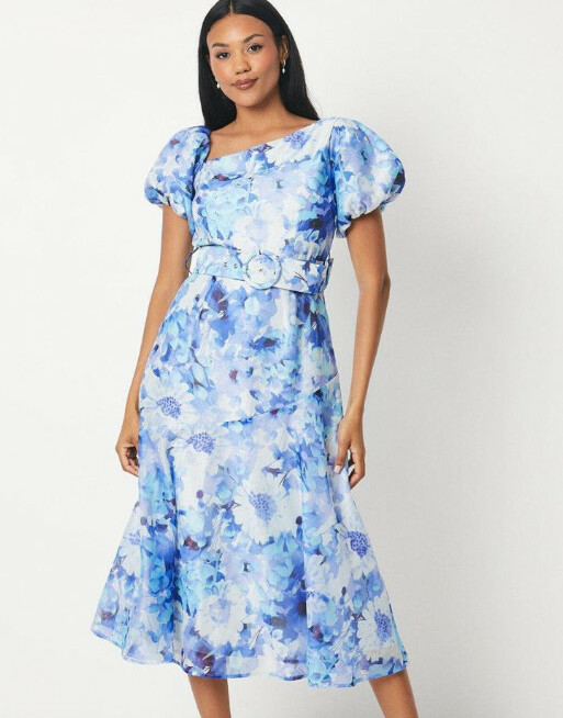 NIEBIESKA SUKIENKA PRINT 