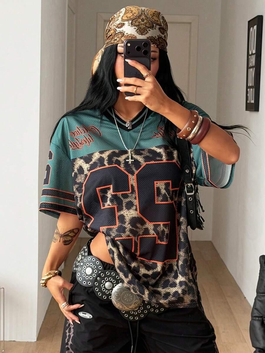 luźna bluzka animal print