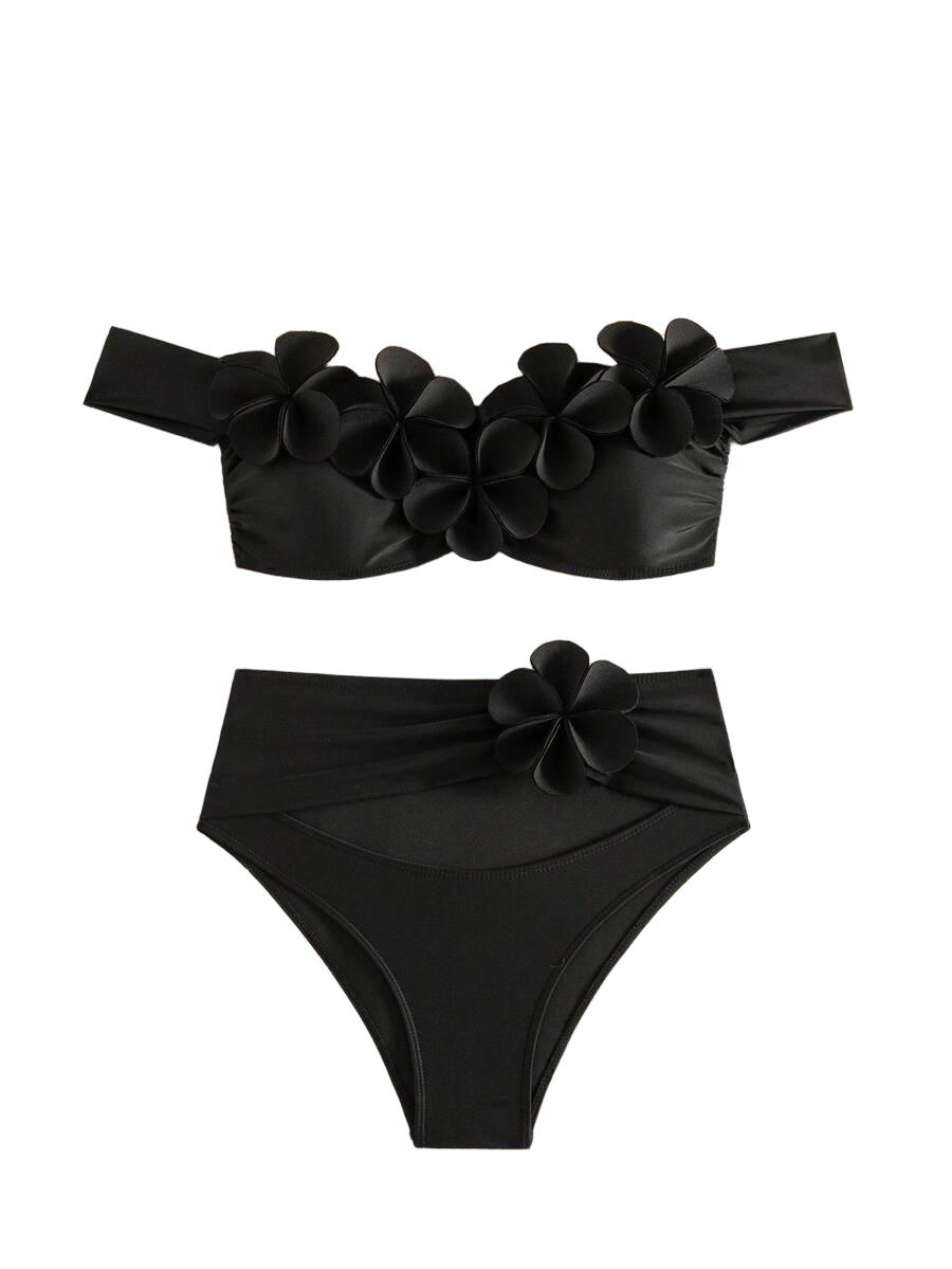 DWUCZĘŚCIOWE BIKINI KWIATY 3D