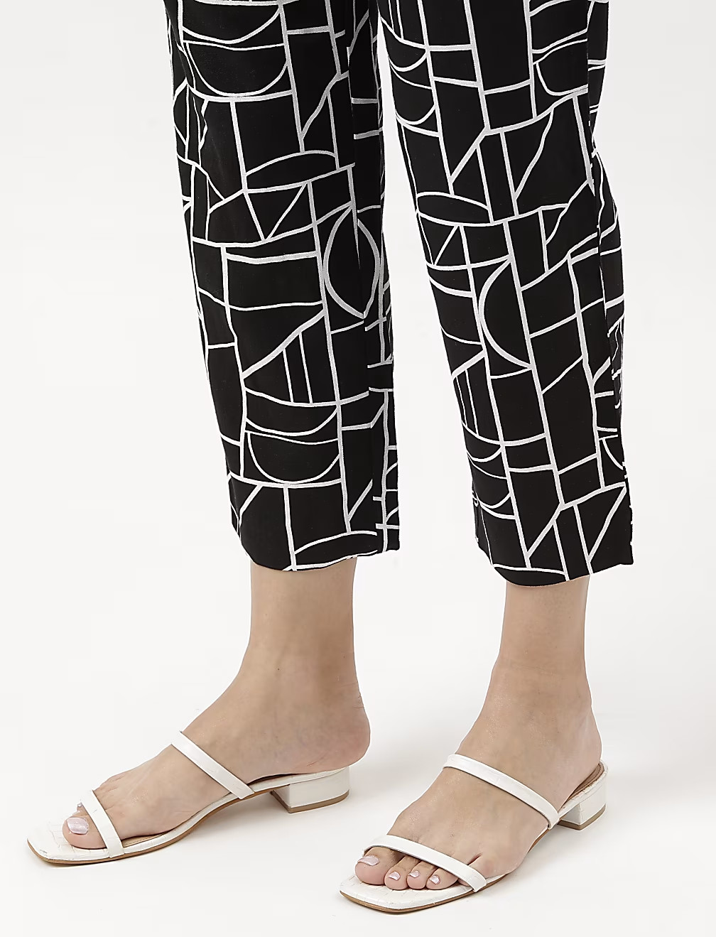 PROSTE SPODNIE PRINT T59-4173K-Y4