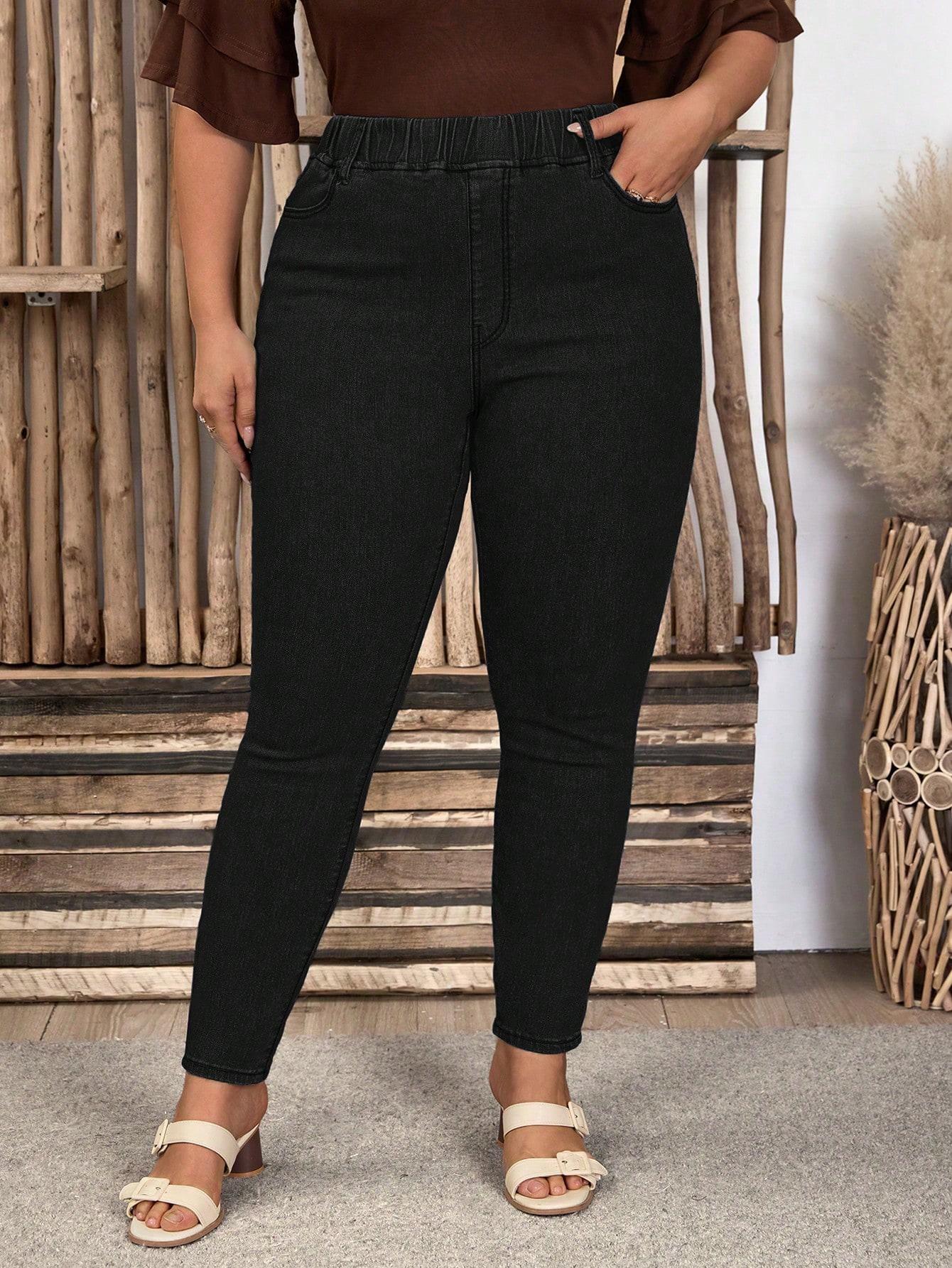 CZARNE SPODNIE JEANS