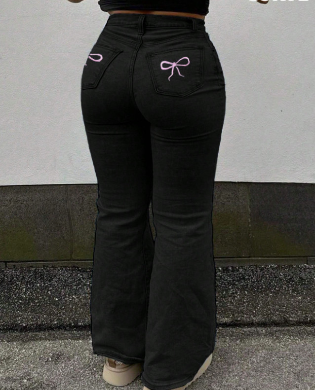 CZARNE SPODNIE JEANS