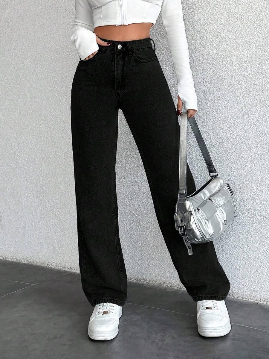 czarne jeansy casual