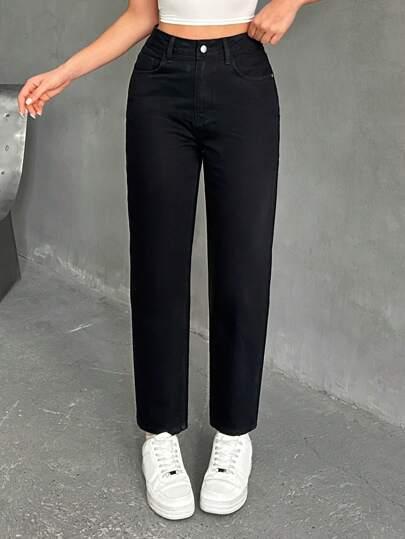 CZARNE SPODNIE JEANS