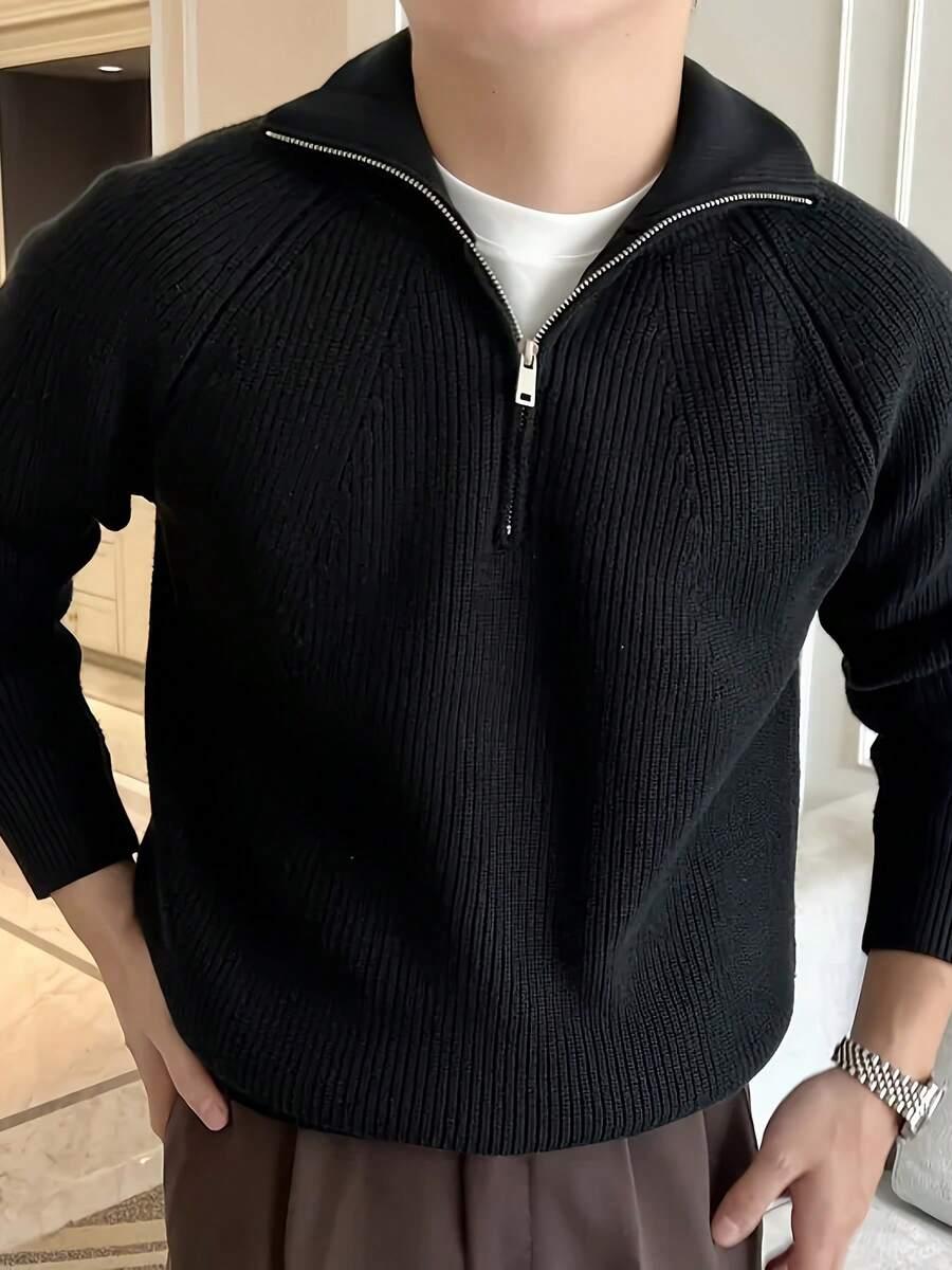 czarny sweter kołnierz zip