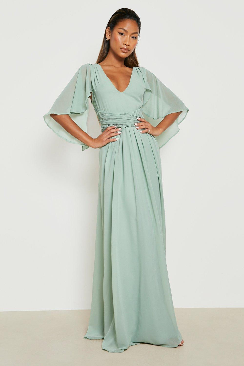 SZYFONOWA MAXI SUKIENKA V-NECK