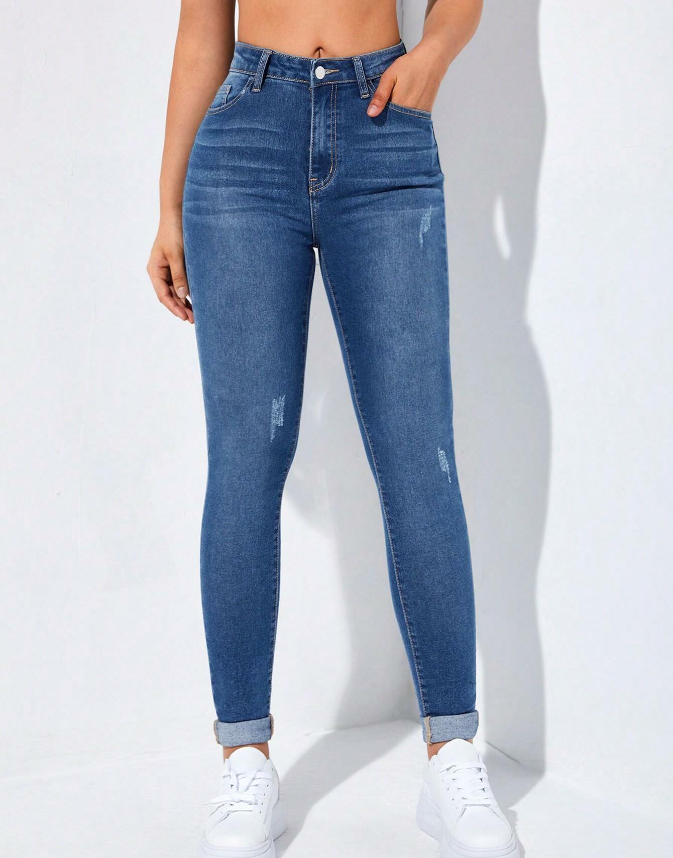 NIEBIESKIE SPODNIE JEANS RURKI