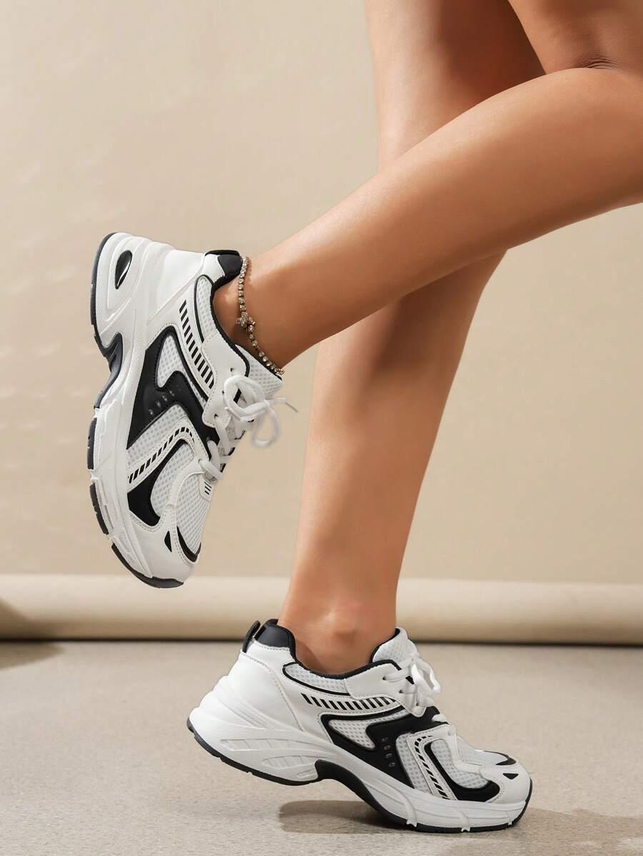 SZNUROWANE BUTY SPORTOWE KONTRAST