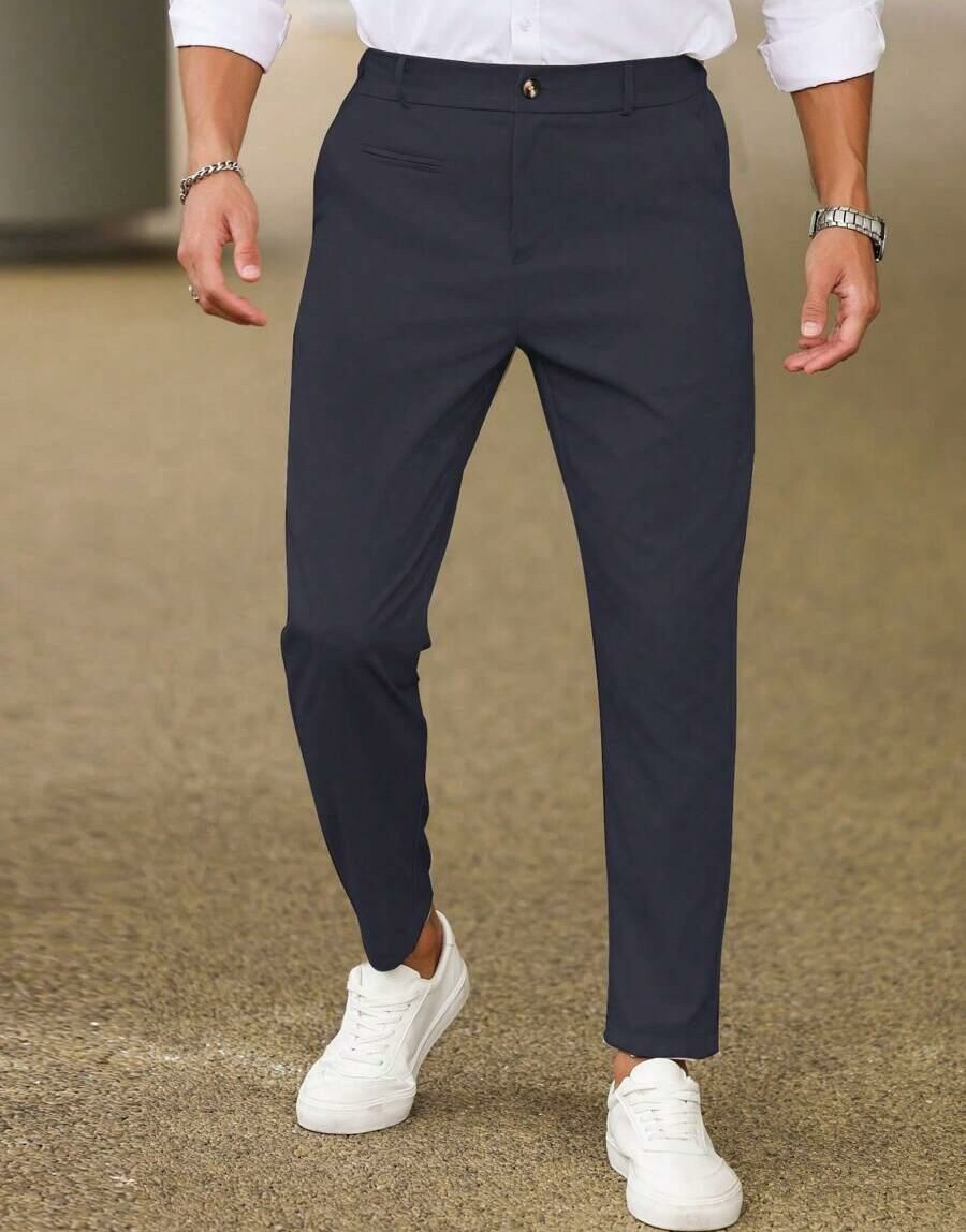GRANATOWE SPODNIE CASUAL