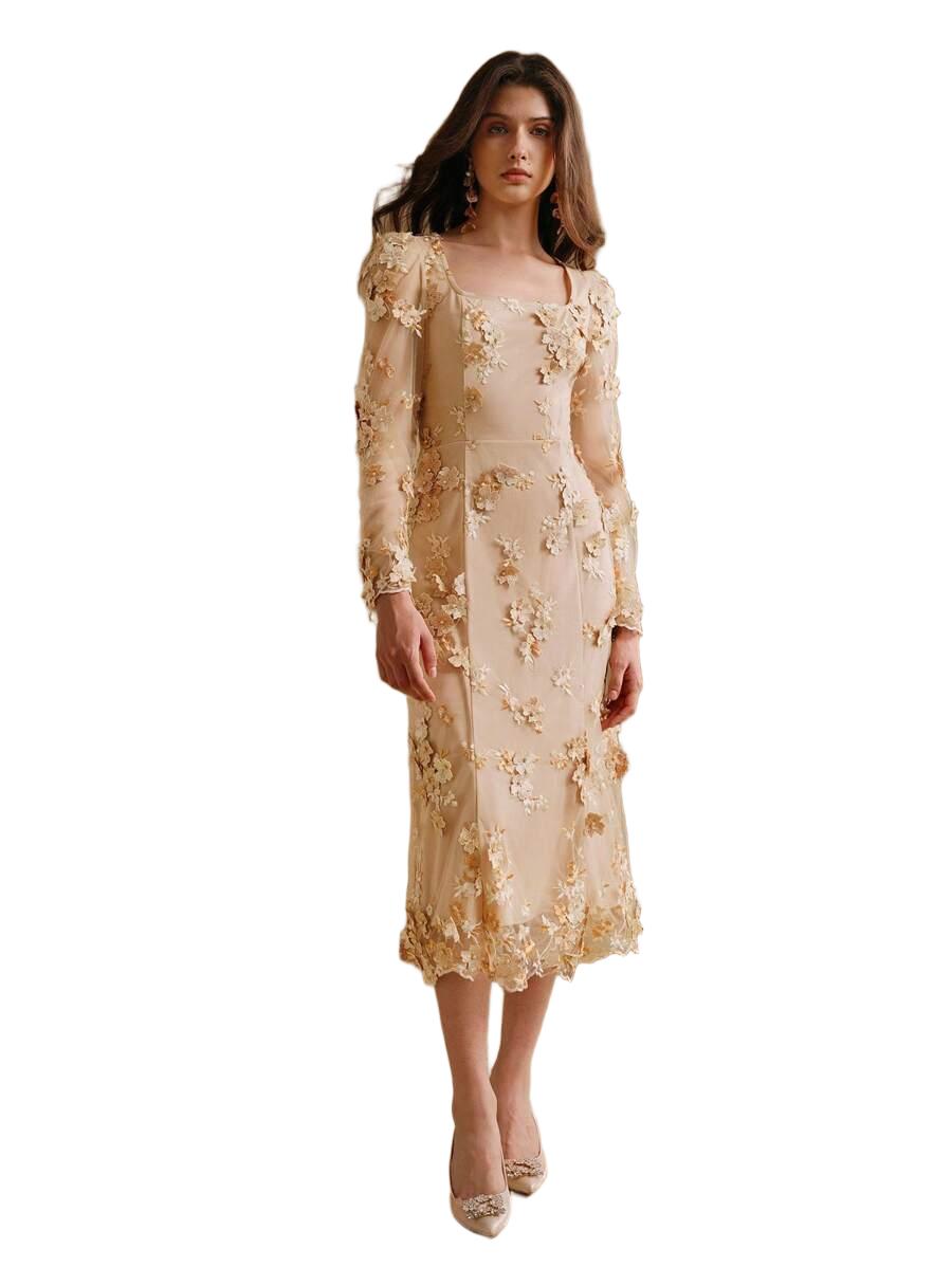 ELEGANCKA KOKTAJLOWA MIDI SUKIENKA