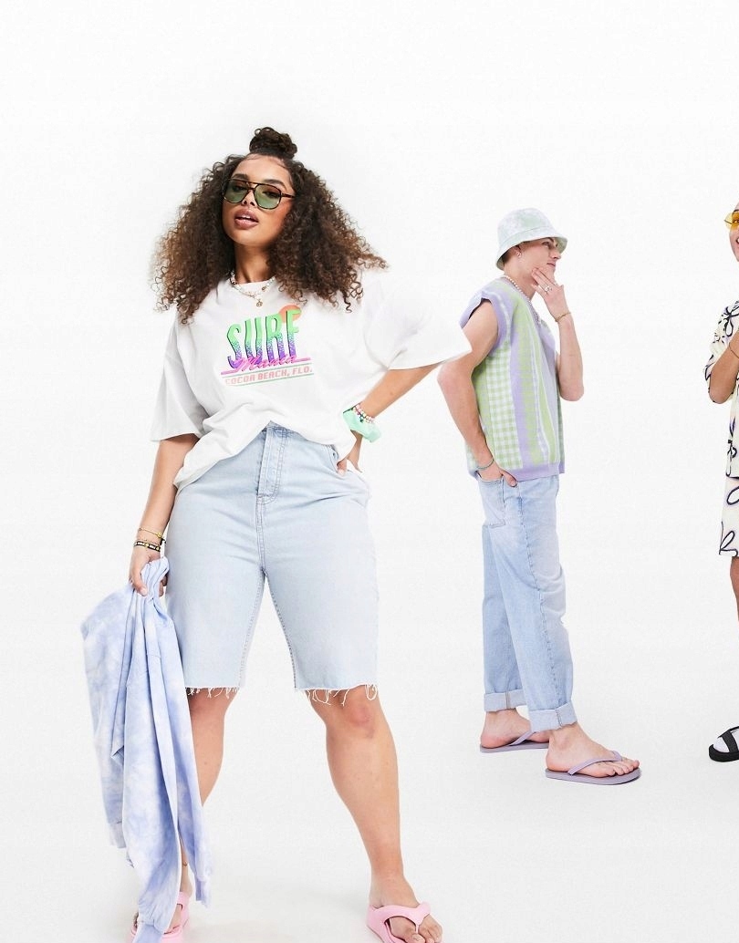 biały t-shirt print 