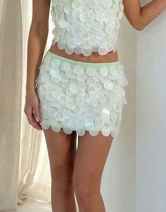 zielona spódnica mini