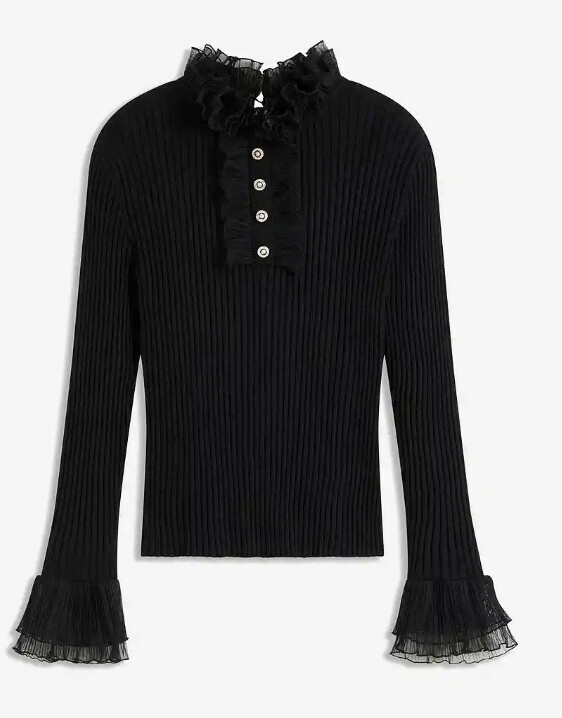 SWETER Z OZDOBNYMI RĘKAWAMI