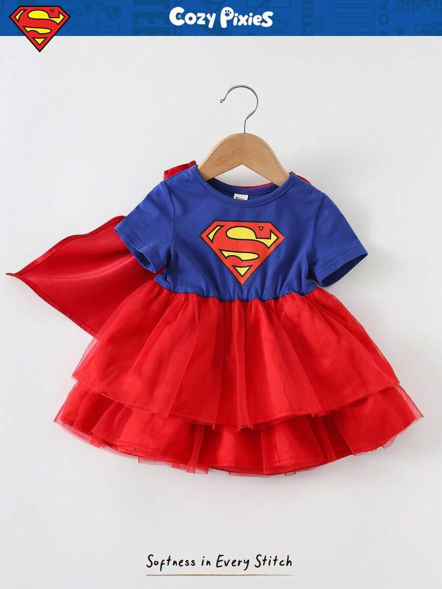 kostium SUPERMAN ZESTAW SUKIENKA PELERYNA