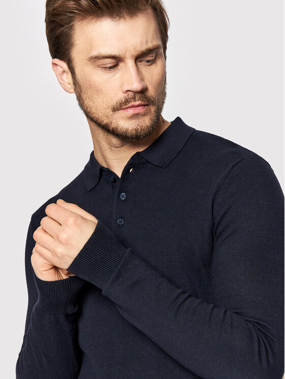 GRANATOWY SWETER POLO