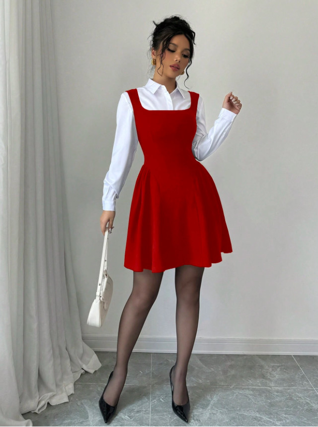 CZERWONA MINI SUKIENKA 