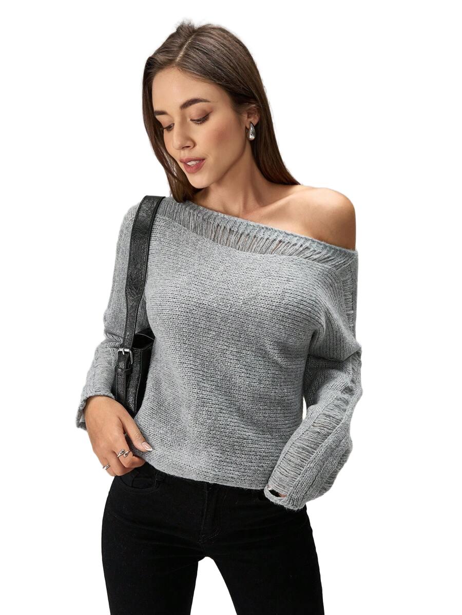 SWETER DAMSKI HISZPANKA ODKRYTE RAMIONA