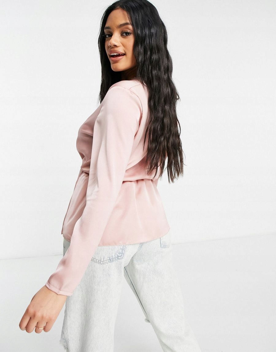 RÓŻOWA BLUZKA V-NECK