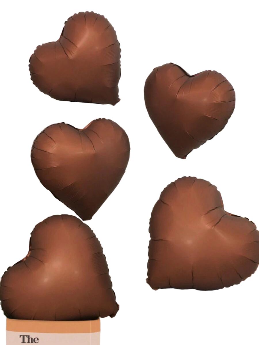 brązowy balon foliowy serce 10szt