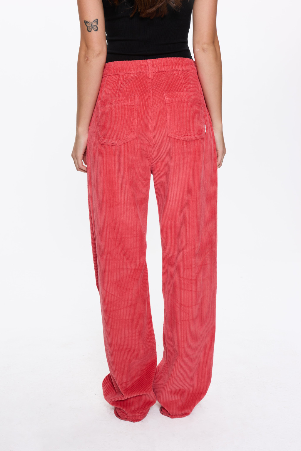 CZERWONE SPODNIE SZTRUKS CASUAL 1550092-13024
