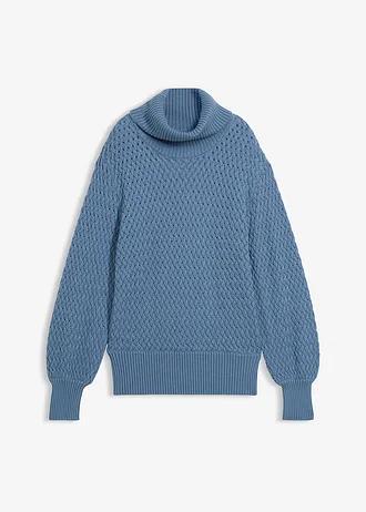 SWETER Z GOLFEM Z DOMIESZKĄ WEŁNY