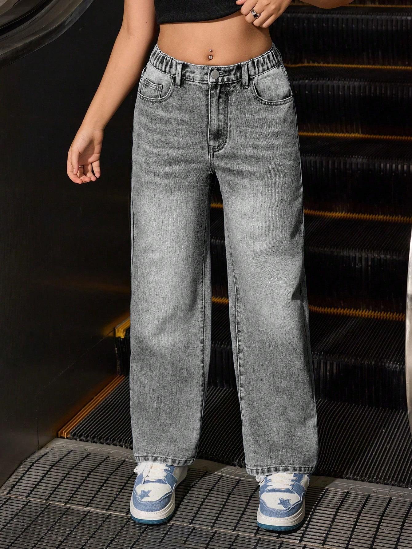 szare spodnie jeans