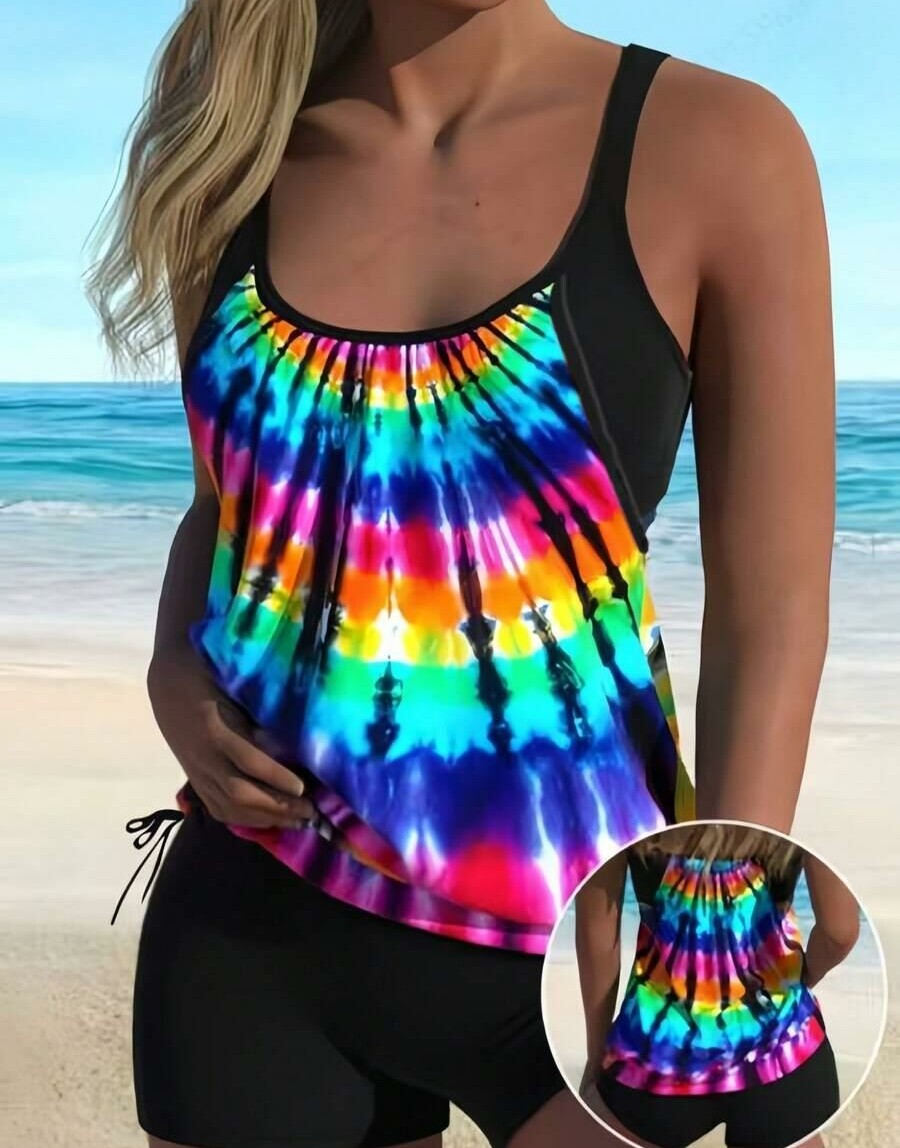 DWUCZĘŚCIOWY STRÓJ KĄPIELOWY WZÓR TIE DYE