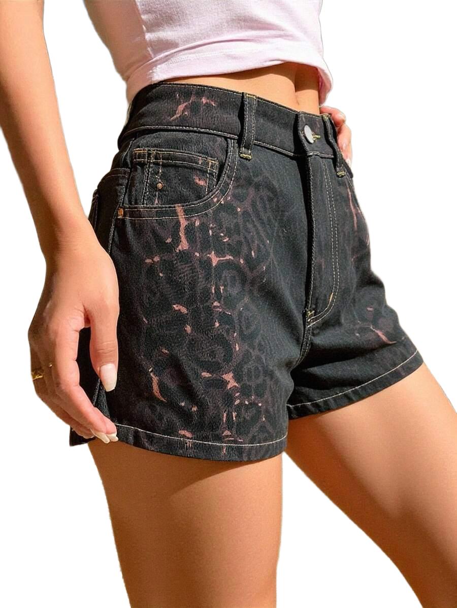 SPODNEKI JEANSOWE W PANTERKĘ