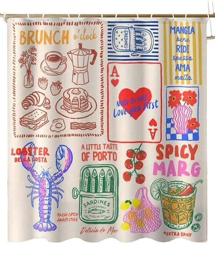 KOLOROWA ZASŁONA PRYSZNICOWA  1-PACK