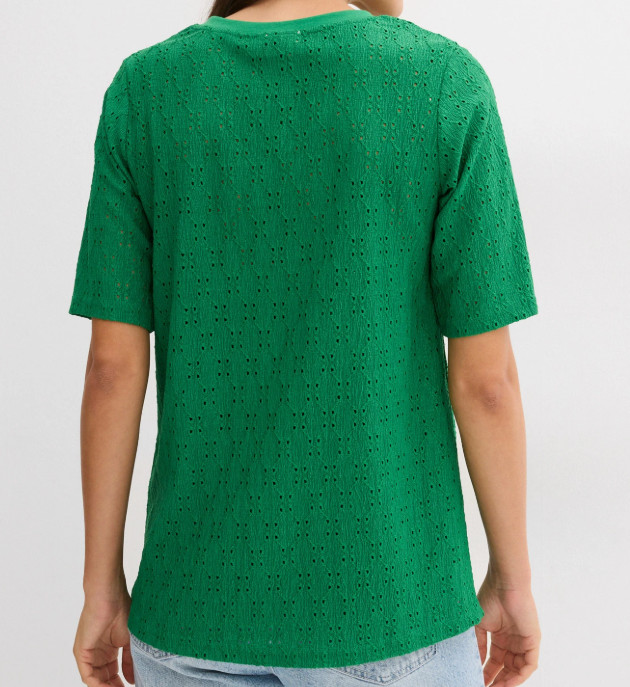 ELEGANCKI T-SHIRT DAMSKI V-DEKOLT REGULAR BEZ WZORU