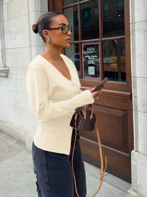 SWETER KARDIGAN V-NECK