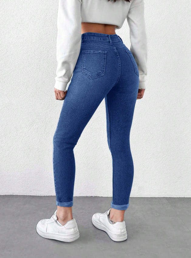 NIEBIESKIE SPODNIE JEANS RURKI