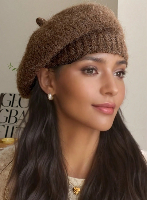 brązowy KLASYCZNY BERET